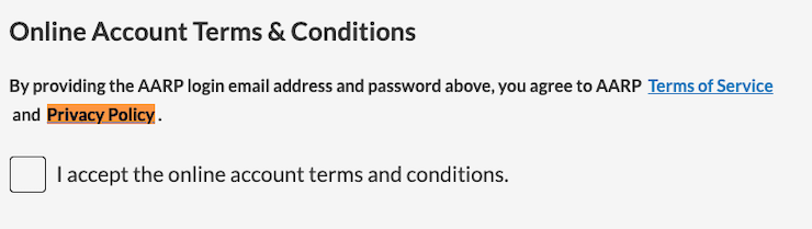 AARP-clickwrap-consent-method-payment-page