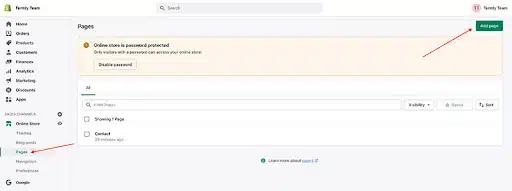 Ajouter une page de politique de confidentialité à votre boutique Shopify - Étape 2