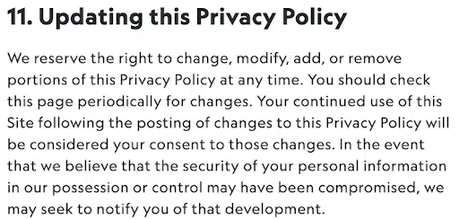 Allbirds-Shopify-site-privacy-policy-Updates-and-Changes-to-the-Policy (en anglais)