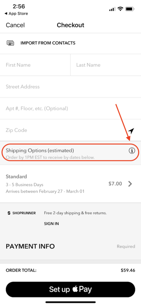 American-Eagle-mobile-app-shipping policy-1 