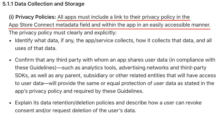 Apple-App-Store-Review-Guidelines-estados-responsabilidad-identificar-datos-app-recoge