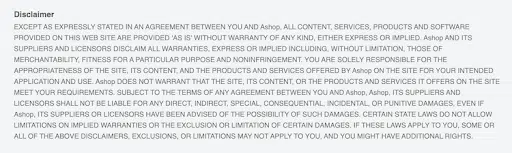 Ashop-Product-Warranty-Disclaimer