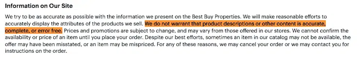 Conditions générales de Best Buy