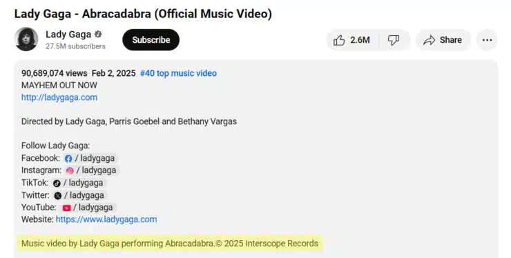Copyright-Disclaimer-Lady-Gaga-Abracadabra