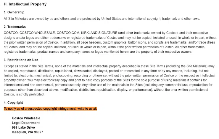 Costco-opyright-page-notice