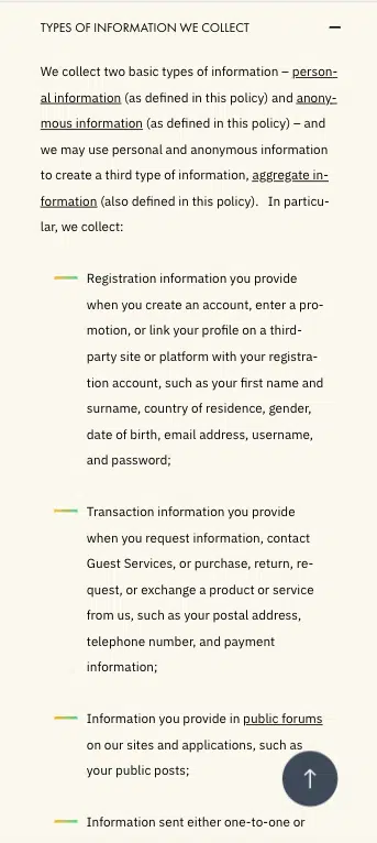 Disney+ Google Play Store Privacy Policy Example_Data You Collect