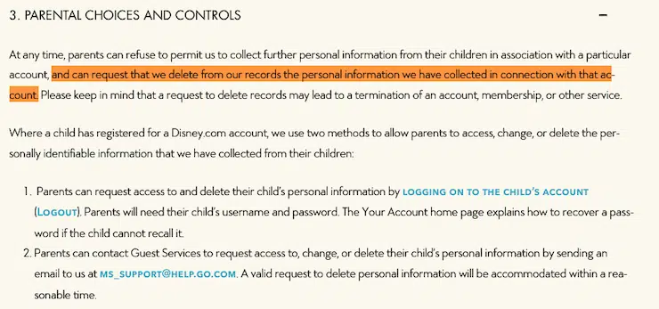 Disney-clause-séparer-les-enfants-politique-de-confidentialité