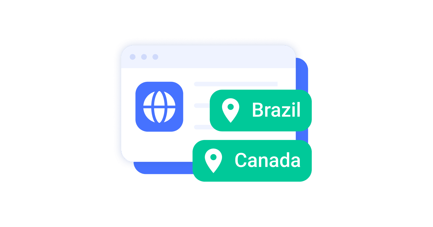New regions feature icon representing expanded regional coverage with updated location logic