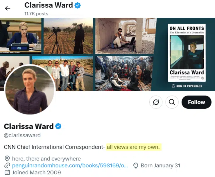 Employee-Disclaimer-Clarissa Ward