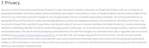 Google-Klausel-7-Analytics-Servicebedingungen