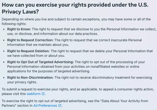 Droits des utilisateurs d'Instagram en matière de protection de la vie privée