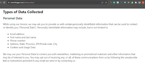 Jon-Morrow-sito web-politica sulla privacy
