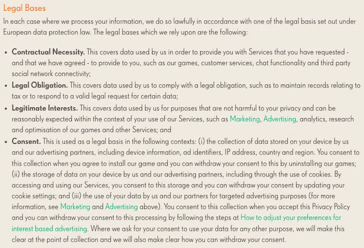 King-Games-legal-basis-collecting-specific-user-data