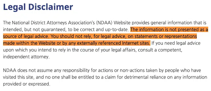NDAA-sito web-legale-disclaimer
