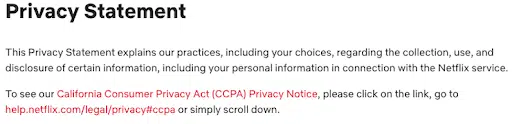 Politique de confidentialité de Netflix