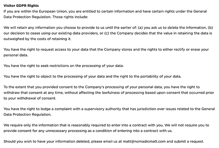 Nomadic-Matt--rgpd-Privacy-Policy-for-Travel-Blog (en inglés)
