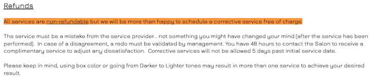 Nova-Hair-Salon-Refund-Policy-For-Services