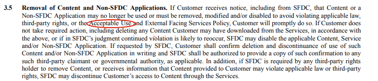 Salesforce main services agreement