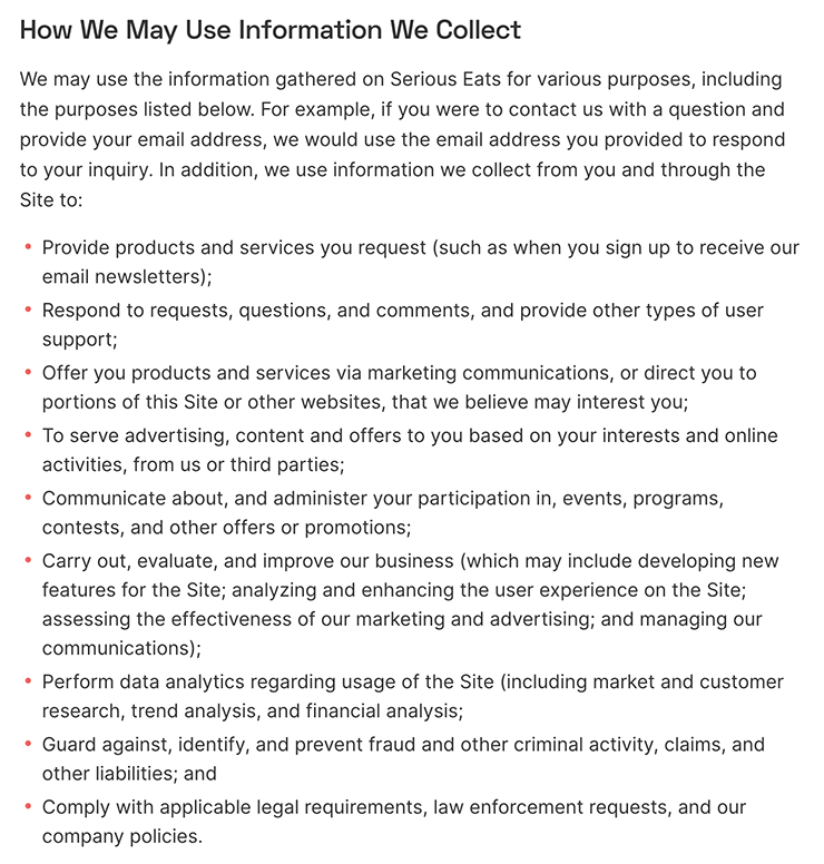 Serious-Eats-Blog-Privacy-Policy-example