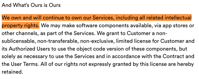 Slack terms of service