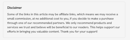 Statrys affiliate link disclosure