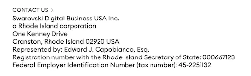 Swarovski-website-Impressum