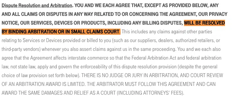 Résolution des litiges avec T-Mobile