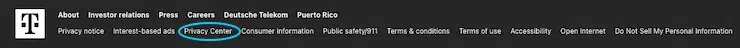 Centre de protection de la vie privée de T-Mobile
