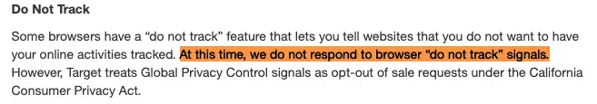 Politique de base de Target en matière de protection de la vie privée - conforme à la Californie