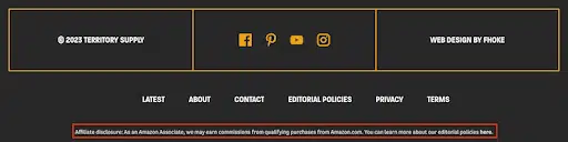 Territory-Supply-affiliate Offenlegung