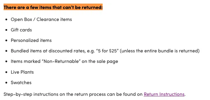 Wayfair-list-non-returnable-items