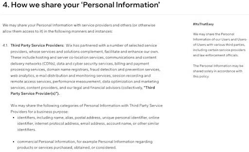 Wix-privacy-policy-Third-Parties (en anglais)