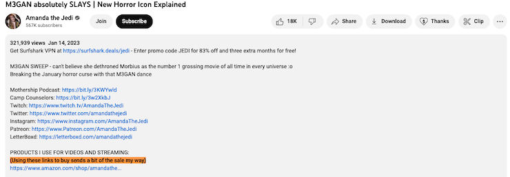 YouTuber-Amanda-the-Jedi-affiliate-link-disclaimer-in-description
