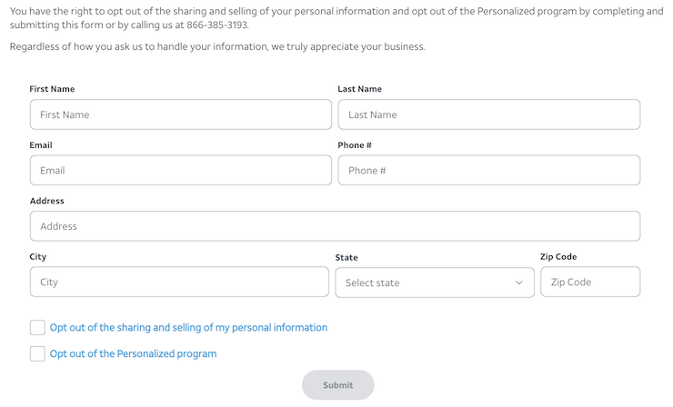 att-do-not-sell-or-share-form-example