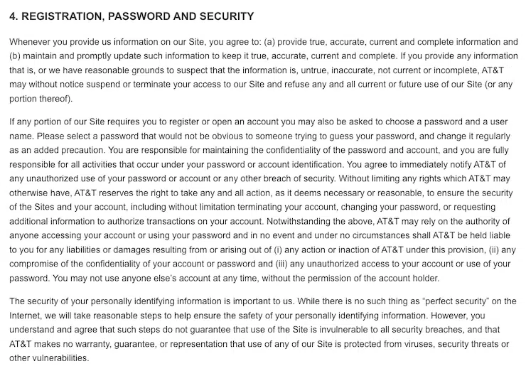 att terms and conditions sample 2