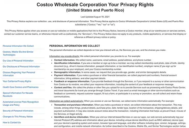 costco-privacy-policy