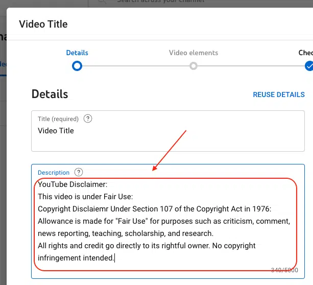 disclaimer-is-hosted-URL-paste-link-directly-into-Description box.