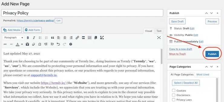 Formatierung-Datenschutz-Politik-WordPress