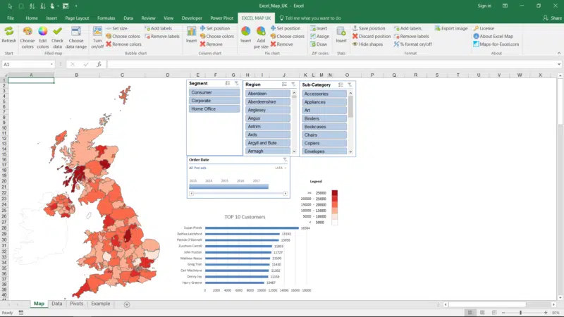mappa interattiva di Excel