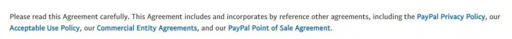 paypal terms and condtitions