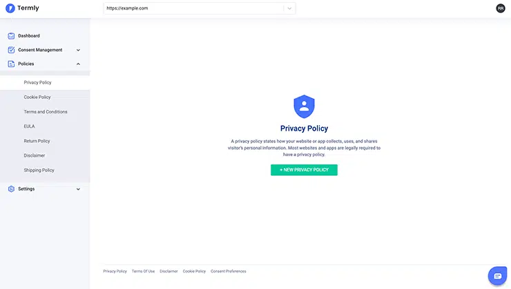 termly-dashboard-add-privacy-policy-screenshot