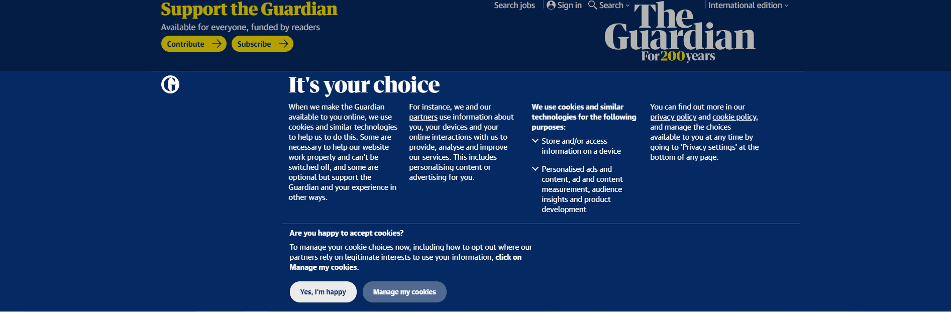 the guardian uk cookie banner